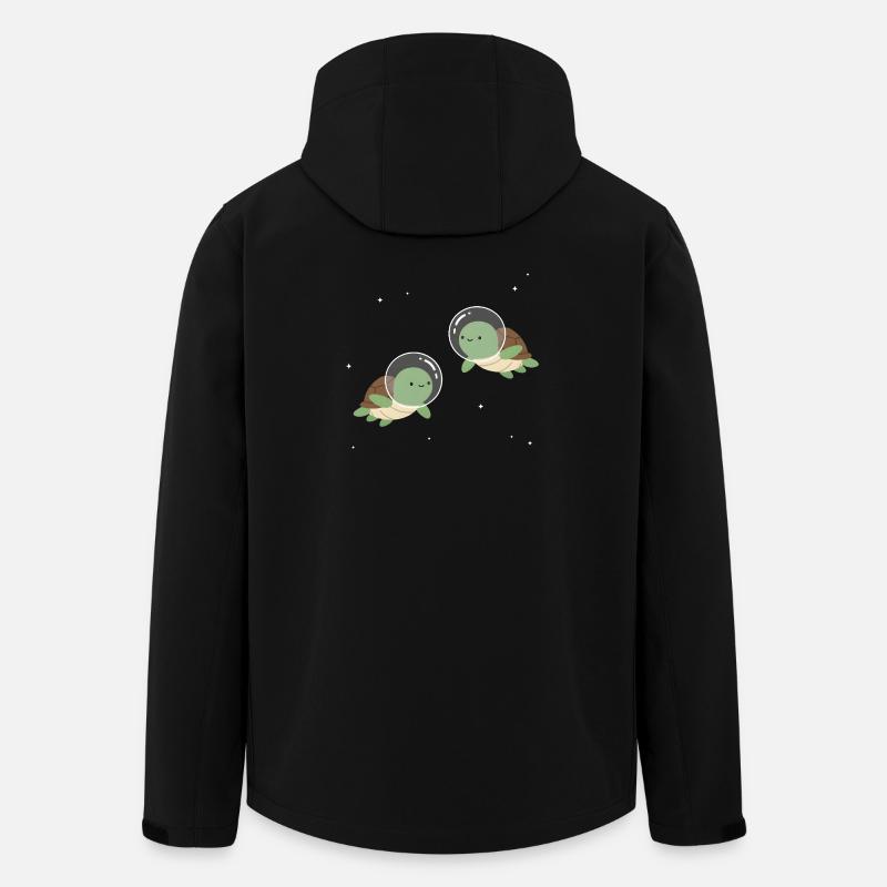 Niedliche Weltraum-Turtles - Recycelte Männer Softshell-Jacke von Stanley/Stella - Schwarz