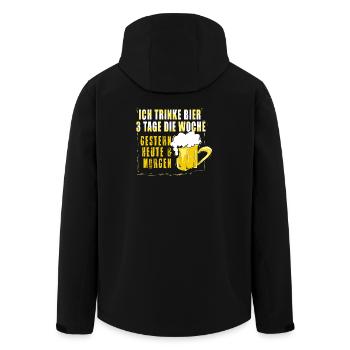 Amateurs de bière Dicton de bière Buveurs de bière Alcool - Veste softshell homme en polyester recyclé Stanley/Stella - noir - Dos - AI Model Male 185 light (185cm)