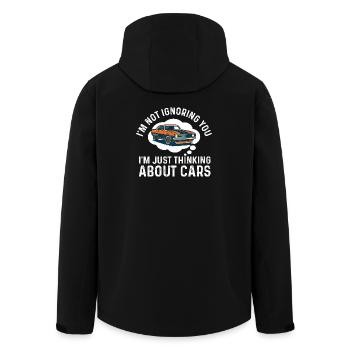 Not Ignoring You Thinking About Cars - Car Quote - Men’s Recycled Softshell Jacket by Stanley/Stella - black - Back - AI Model Male 185 light (185cm)