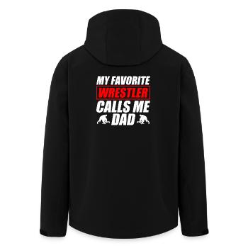Mon catcheur préféré : Papa drôle de catch - Veste softshell homme en polyester recyclé Stanley/Stella - noir - Dos - AI Model Male 185 light (185cm)