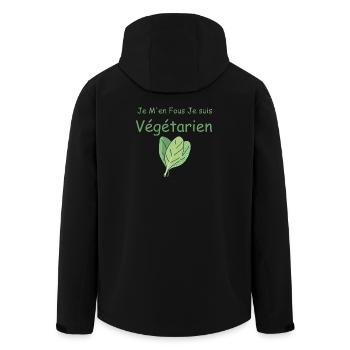 Ist mir egal, ich bin Vegetarier - Recycelte Männer Softshell-Jacke von Stanley/Stella - Schwarz - Hinten - AI Model Male 185 light (185cm)