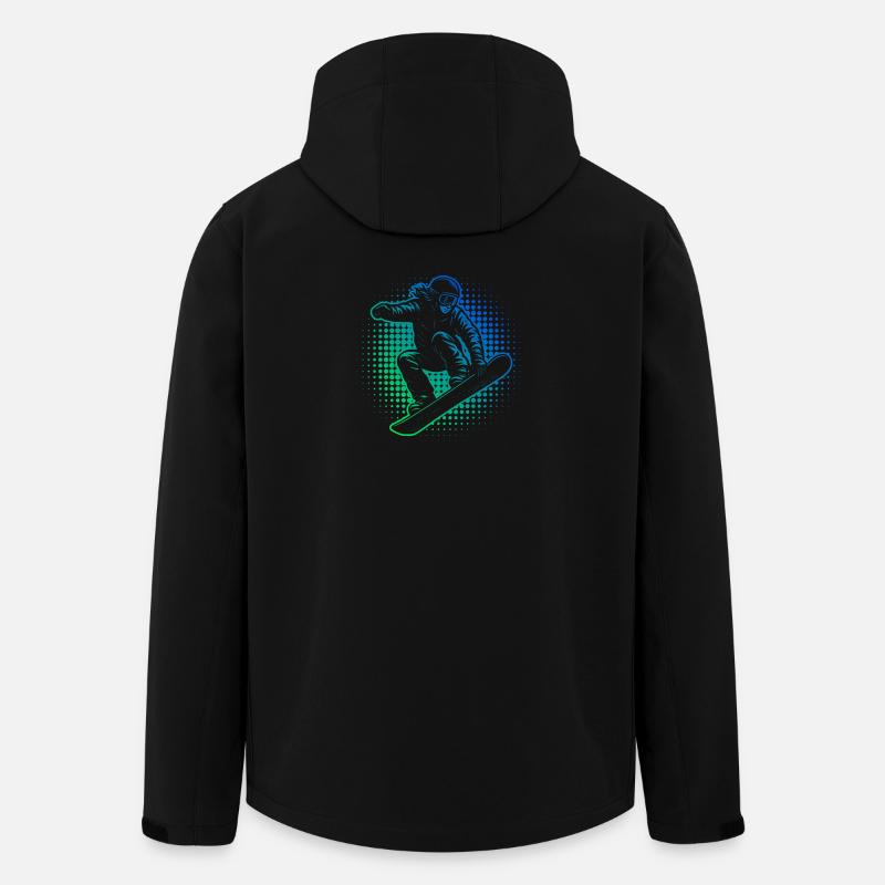 Neon Snowboarder Halftone - Recycelte Männer Softshell-Jacke von Stanley/Stella - Schwarz