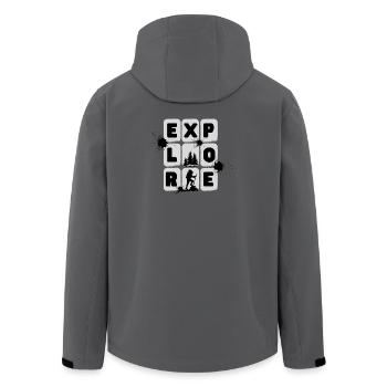EXPLORE – Minimal Design - Recycelte Männer Softshell-Jacke von Stanley/Stella - Schwarz - Hinten - AI Model Male 185 light (185cm)