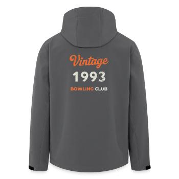 Vintage 1993 – Bowling Club Retro Birth Year - Men’s Recycled Softshell Jacket by Stanley/Stella - black - Back - AI Model Male 185 light (185cm)