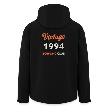 Vintage 1994 – Bowling Club Retro Birth Year - Men’s Recycled Softshell Jacket by Stanley/Stella - black - Back - AI Model Male 185 light (185cm)