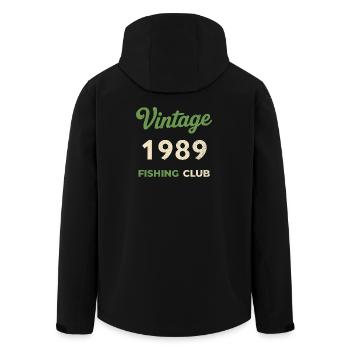 Vintage 1989 – Année de naissance rétro du club de pêche - Veste softshell homme en polyester recyclé Stanley/Stella - noir - Dos - AI Model Male 185 light (185cm)