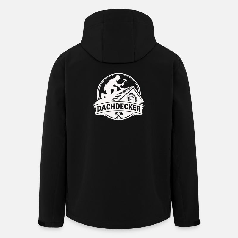 Roofer Craft Logo Motif - Men’s Recycled Softshell Jacket by Stanley/Stella - black