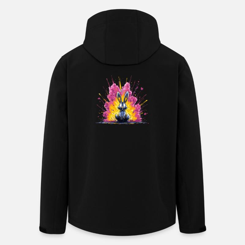 Knallbunter Hase Blitz - Recycelte Männer Softshell-Jacke von Stanley/Stella - Schwarz
