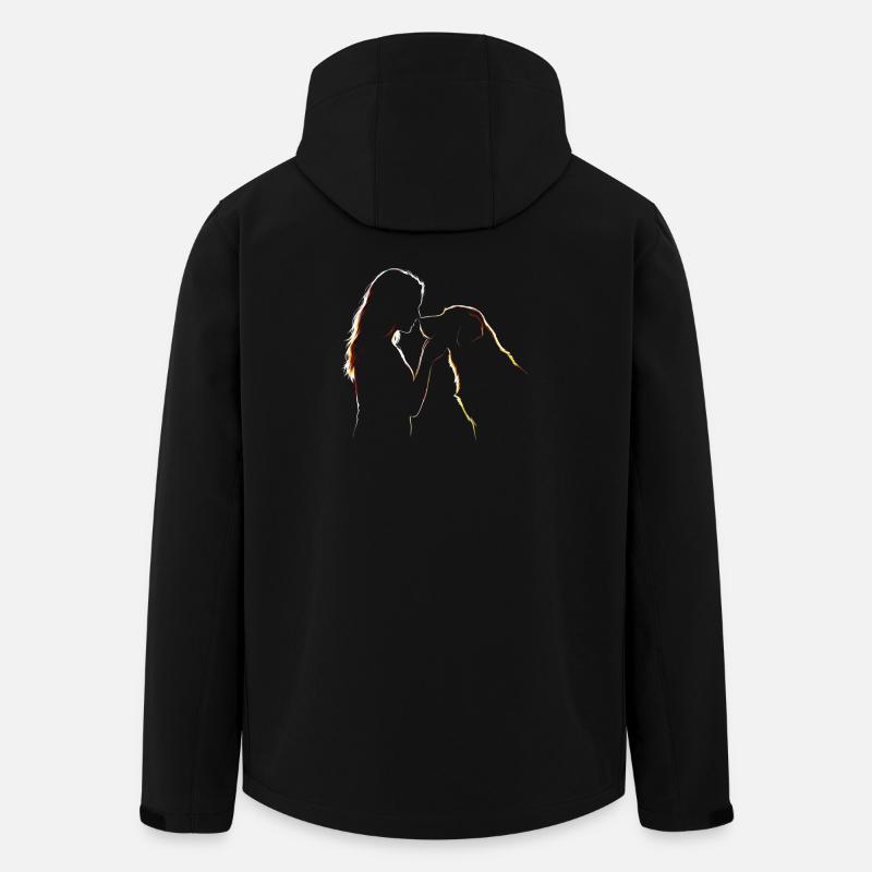 Hundeliebe Line Art - Recycelte Männer Softshell-Jacke von Stanley/Stella - Schwarz