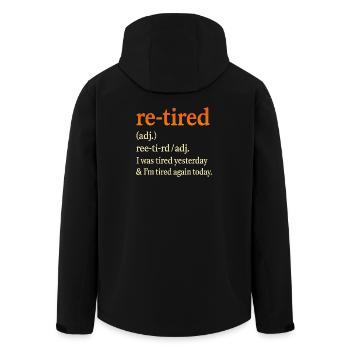 Ruhestand Rente Definition Rentner Humor Lustig - Recycelte Männer Softshell-Jacke von Stanley/Stella - Schwarz - Hinten - AI Model Male 185 light (185cm)