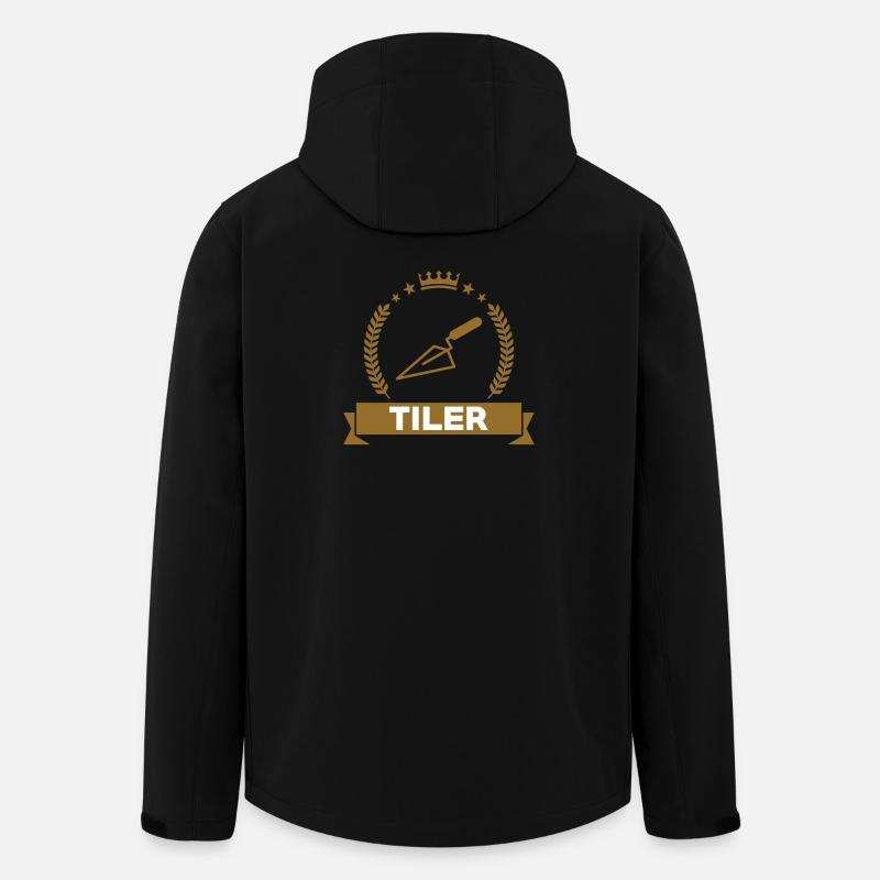 Carreleur – pro carrelage pose précision métier  - Veste softshell homme en polyester recyclé Stanley/Stella - noir