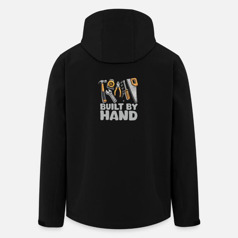 Built by Hand – Werkzeug Illustration - Recycelte Männer Softshell-Jacke von Stanley/Stella - Schwarz