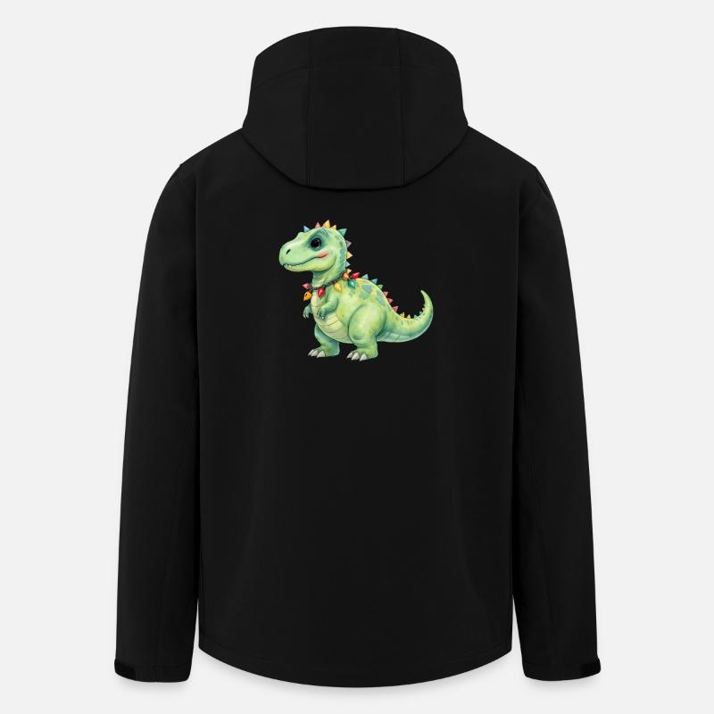 Bunter Dino mit Lichterkette - Recycelte Männer Softshell-Jacke von Stanley/Stella - Schwarz
