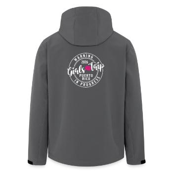 Warning Girls Trip Puerto Rico 2026 Spring Break - Men’s Recycled Softshell Jacket by Stanley/Stella - anthracite - Back - AI Model Male 185 light (185cm)