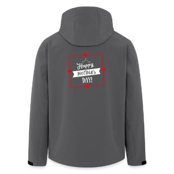 Happy Mothers Day Herz Umrandung - Weiß Rot - Recycelte Männer Softshell-Jacke von Stanley/Stella - Schwarz - Hinten - AI Model Male 185 light (185cm)