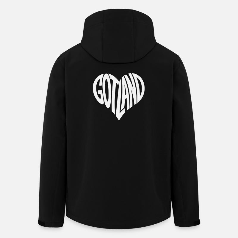 Gotland Heart Lettering - Men’s Recycled Softshell Jacket by Stanley/Stella - black