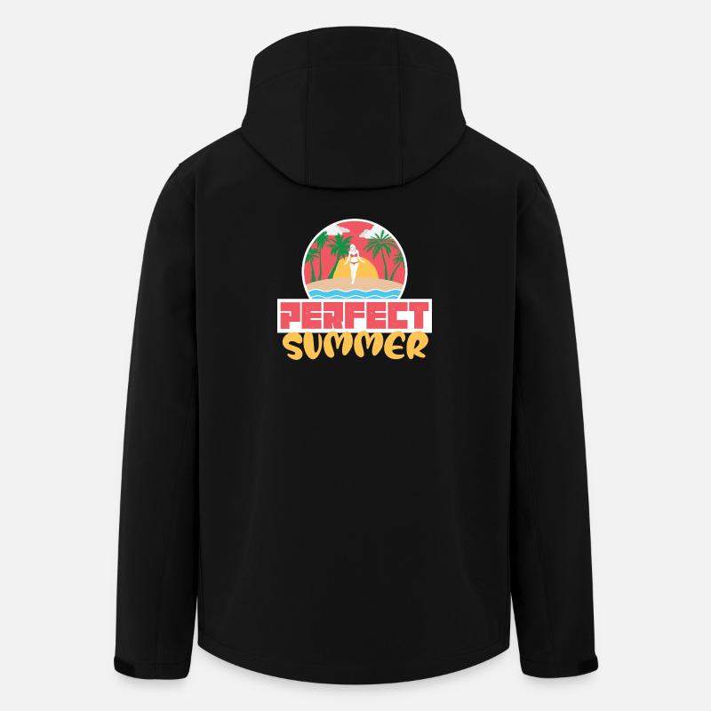 Perfect Summer Beach Sunset Retro Design - Men’s Recycled Softshell Jacket by Stanley/Stella - black