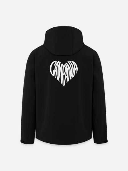 Campania Herz Typografie - Recycelte Männer Softshell-Jacke von Stanley/Stella - Schwarz