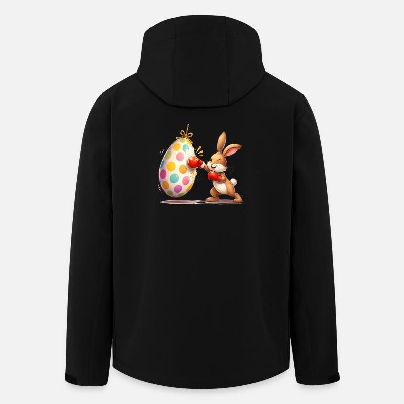 Boxender Osterhase mit Osterei-Boxsack  - Recycelte Männer Softshell-Jacke von Stanley/Stella - Schwarz