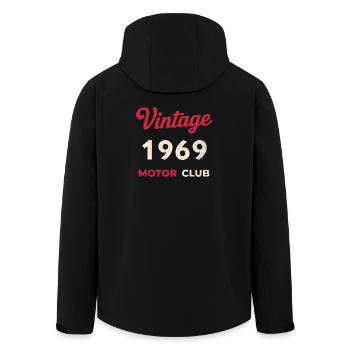 Cadeau vintage de l’année de naissance rétro du Motor Club 1969 - Veste softshell homme en polyester recyclé Stanley/Stella - noir - Dos - AI Model Male 185 light (185cm)