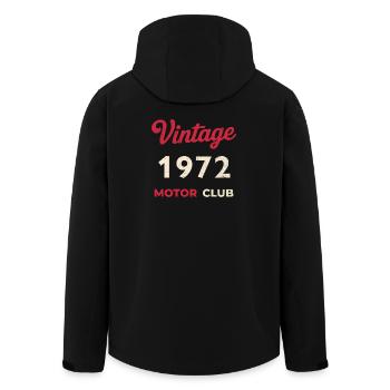 Cadeau vintage de l’année de naissance rétro du Motor Club 1972 - Veste softshell homme en polyester recyclé Stanley/Stella - noir - Dos - AI Model Male 185 light (185cm)