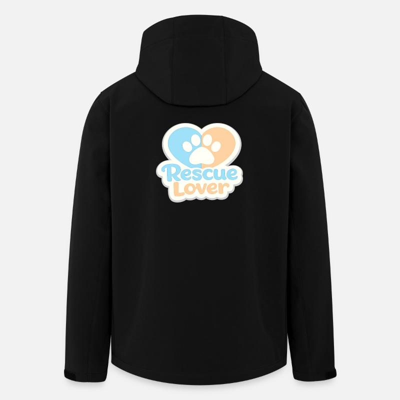 Rescue Lover Paw Heart - Men’s Recycled Softshell Jacket by Stanley/Stella - black