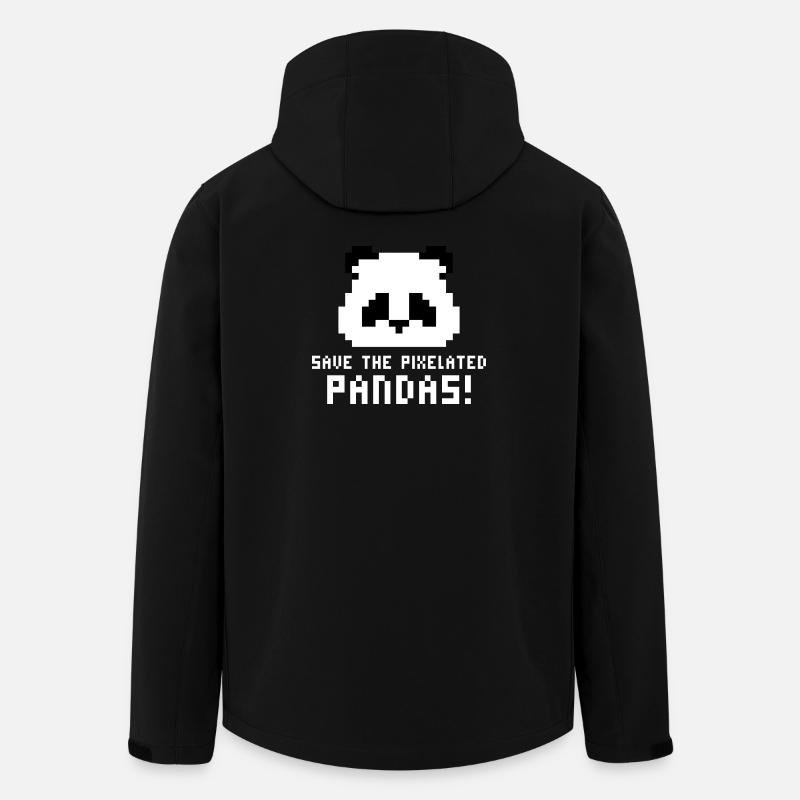Rettet die pixeligen Pandas - Recycelte Männer Softshell-Jacke von Stanley/Stella - Schwarz
