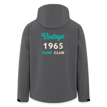 Cadeau rétro vintage de l’année de naissance du Surf Club 1965 - Veste softshell homme en polyester recyclé Stanley/Stella - noir - Dos - AI Model Male 185 light (185cm)