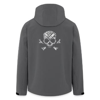 Techno-Schädel-Wortwolke - Recycelte Männer Softshell-Jacke von Stanley/Stella - Schwarz - Hinten - AI Model Male 185 light (185cm)