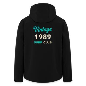 Cadeau rétro d’anniversaire vintage du Surf Club 1989 - Veste softshell homme en polyester recyclé Stanley/Stella - noir - Dos - AI Model Male 185 light (185cm)