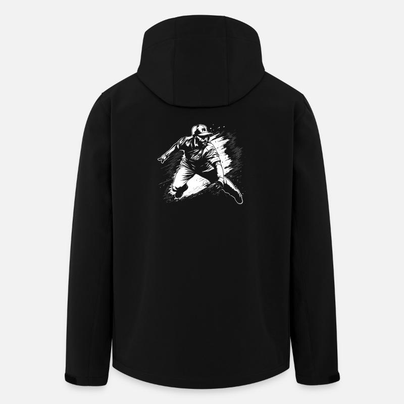 Baseballer Zeichnung - Recycelte Männer Softshell-Jacke von Stanley/Stella - Schwarz