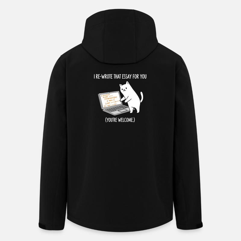 Code Cat spiega i compiti - Giacca softshell uomo in poliestere riciclato di Stanley/Stella - nero