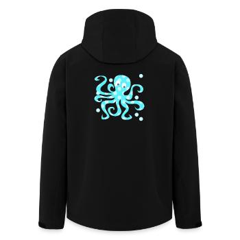 Oktopus Tintenfisch Punkte Dots Comic Meerestier - Recycelte Männer Softshell-Jacke von Stanley/Stella - Schwarz - Hinten - AI Model Male 185 light (185cm)