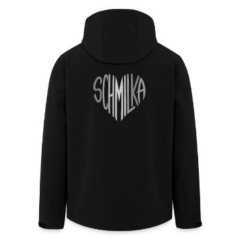 Schmilka Heart Font Logo - Men’s Recycled Softshell Jacket by Stanley/Stella - black - Back - AI Model Male 185 light (185cm)