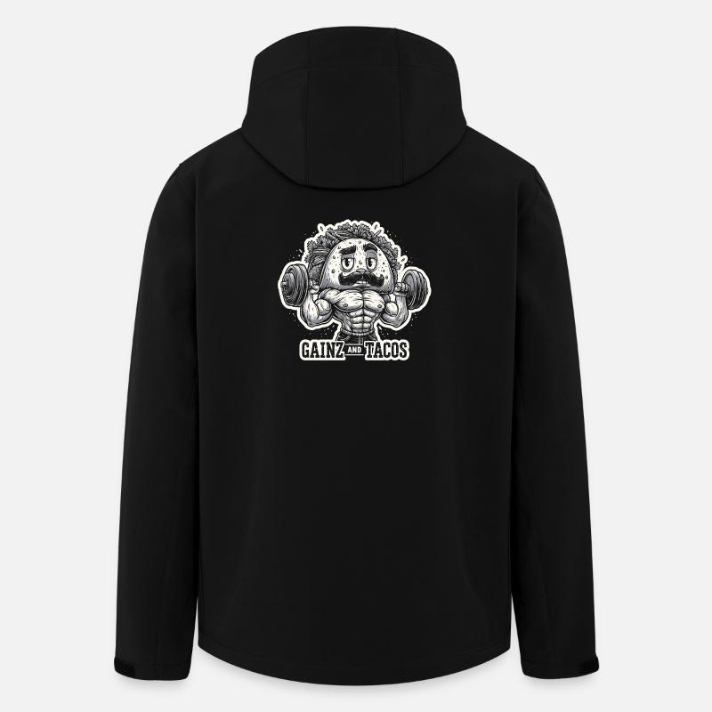 Gains and Tacos Avocado - Men’s Recycled Softshell Jacket by Stanley/Stella - black