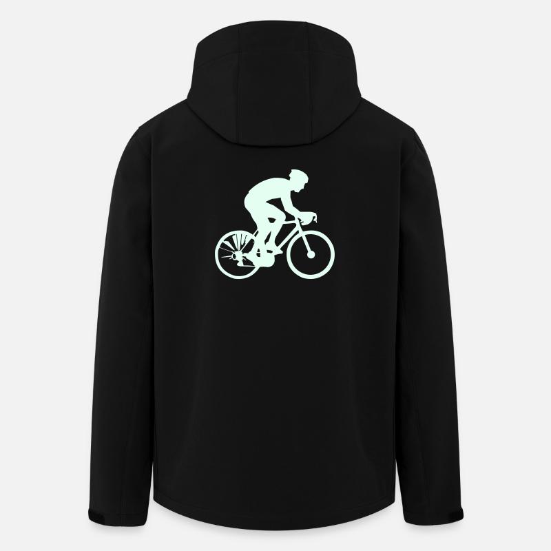 Cyclist Silhouette Mint - Men’s Recycled Softshell Jacket by Stanley/Stella - black