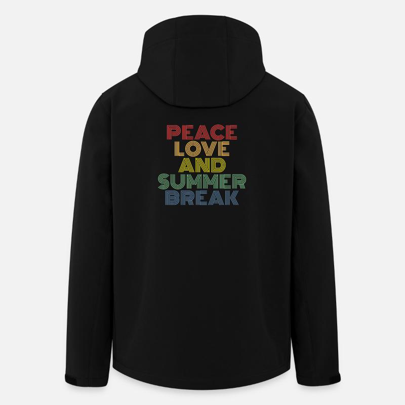 Peace Love Summer Break - Men’s Recycled Softshell Jacket by Stanley/Stella - black