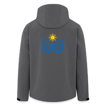 Pylos Sun Waves  - Men’s Recycled Softshell Jacket by Stanley/Stella - black - Back - AI Model Male 185 light (185cm)