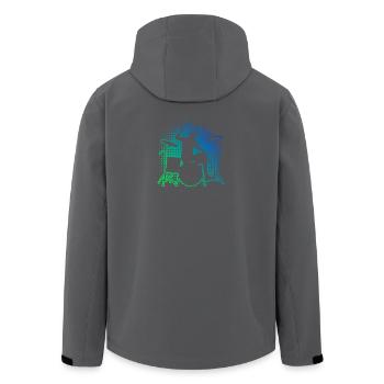 Geschenkidee für den Drummer mit Schlagzeugspielen - Recycelte Männer Softshell-Jacke von Stanley/Stella - Schwarz - Hinten - AI Model Male 185 light (185cm)