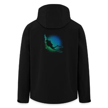 Gift idea for a diving fan with freediving - Men’s Recycled Softshell Jacket by Stanley/Stella - black - Back - AI Model Male 185 light (185cm)