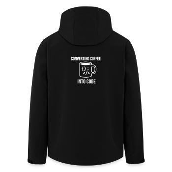 Converting Coffee Into Code - Men’s Recycled Softshell Jacket by Stanley/Stella - black - Back - AI Model Male 185 light (185cm)