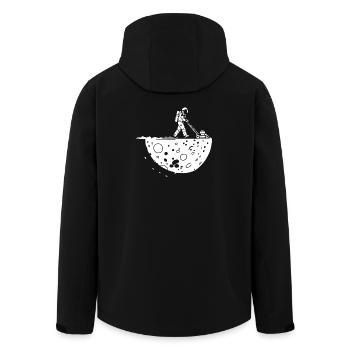 Astronaut Mowing the Moon - Men’s Recycled Softshell Jacket by Stanley/Stella - black - Back - AI Model Male 185 light (185cm)