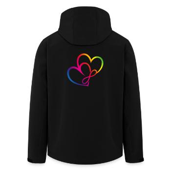 Two Hearts Rainbow Infinity Love CSD LGBT - Men’s Recycled Softshell Jacket by Stanley/Stella - black - Back - AI Model Male 185 light (185cm)