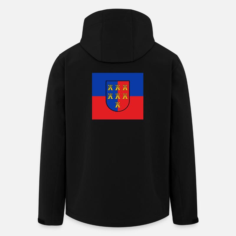 Siebenbürger-Wappen auf blaurotem Grund - Recycelte Männer Softshell-Jacke von Stanley/Stella - Schwarz