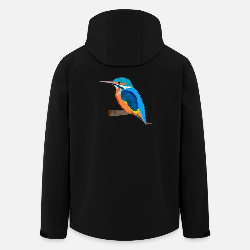 facettenreicher Eisvogel mit leuchtendem Gefieder - Recycelte Männer Softshell-Jacke von Stanley/Stella - Schwarz