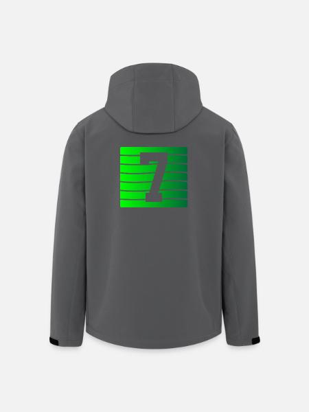 Green Stripe-7 Contrast Design - Men’s Recycled Softshell Jacket by Stanley/Stella - black