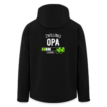Zwillingsopa Loading Opa Großvater Zwillinge - Recycelte Männer Softshell-Jacke von Stanley/Stella - Schwarz - Hinten - AI Model Male 185 light (185cm)