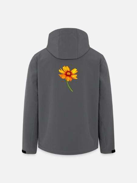fleur - Veste softshell homme en polyester recyclé Stanley/Stella - noir