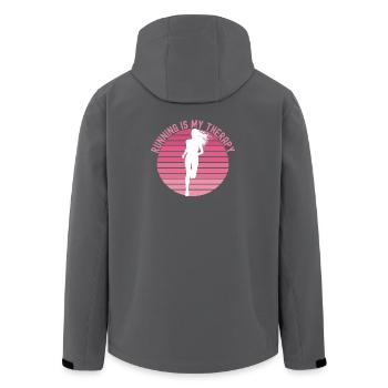 Running Is My Therapy Design - Men’s Recycled Softshell Jacket by Stanley/Stella - black - Back - AI Model Male 185 light (185cm)