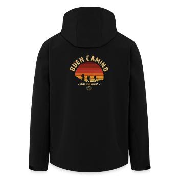 Buen Camino de Santiago Vintage Abzeichen - Recycelte Männer Softshell-Jacke von Stanley/Stella - Schwarz - Hinten - AI Model Male 185 light (185cm)